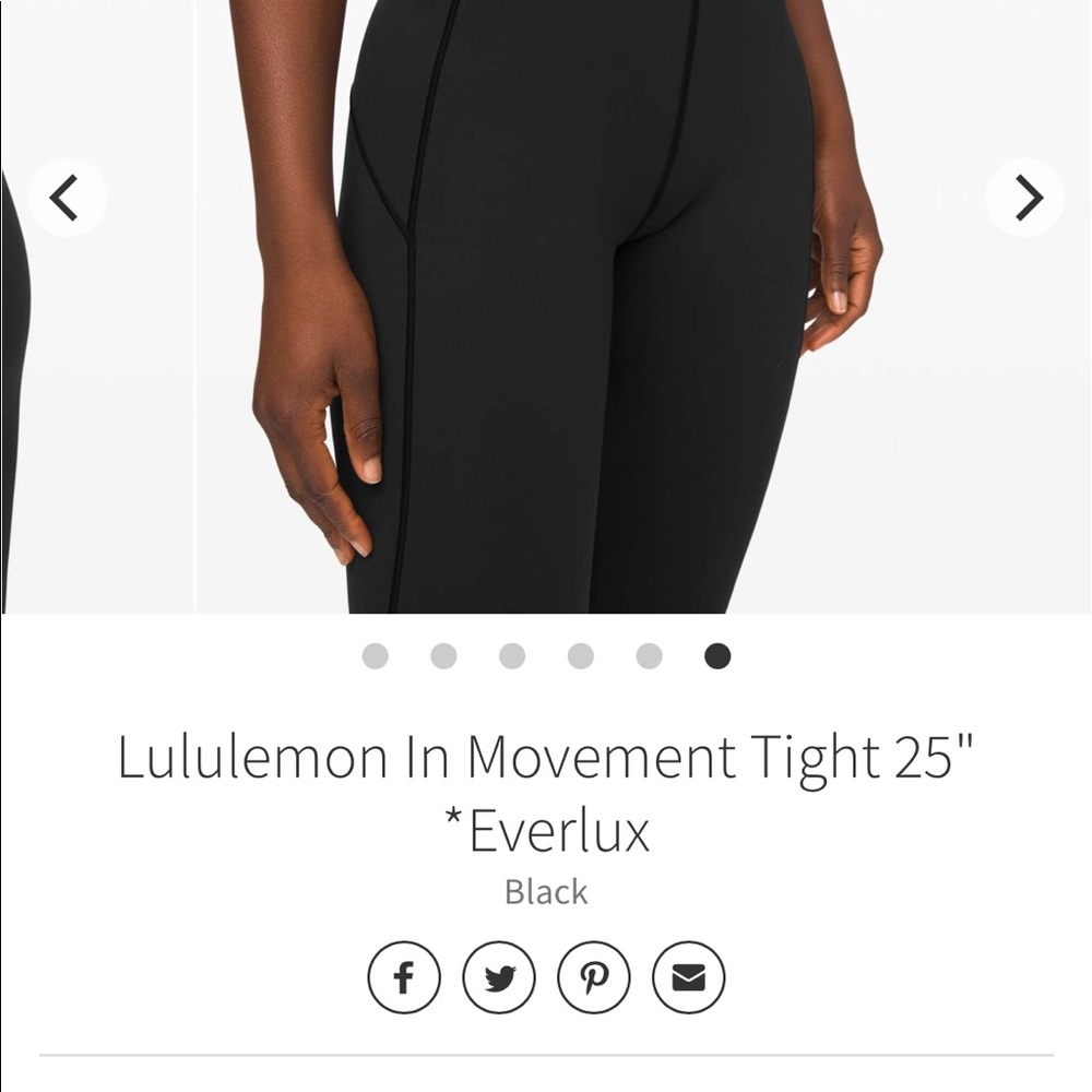 Lululemon In Movement Tight 25" *Everlux Black 6 - Picture 8 of 13